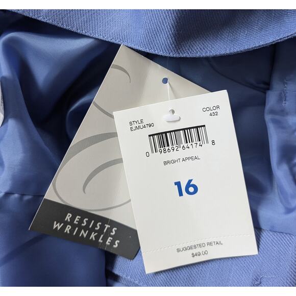 NEW Emma James Claiborne Straight Maxi Skirt 16 Blue Linen Button Front Vintage - Picture 9 of 9